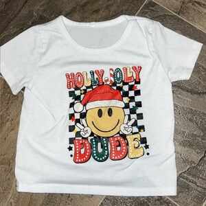 Kids White 'Holly Jolly Dude' Holiday Graphic Tee